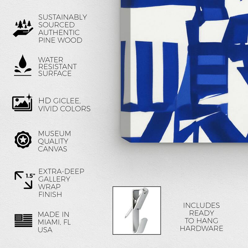 Wynwood Studio Canvas Abstract Marked I Blue and Sapphire Blue Modern & Contemporary Wall Art Canvas Print