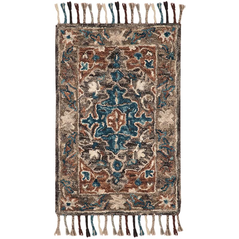 SAFAVIEH Handmade Aspen Aloisie Boho Tribal Wool Rug - 2' x 3' - Charcoal/Light Brown