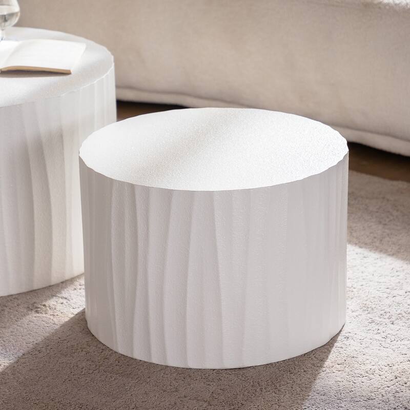 Set of 2 Round Wooden Nesting Coffee Tables - Modern Circle Design for Living Room