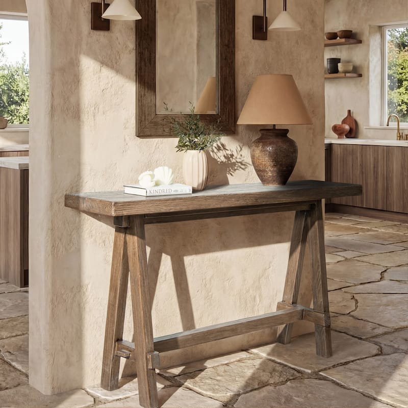 Jennifer Taylor Home Hawthorne 60" Solid Reclaimed Elm Trestle Console Table
