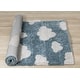 preview thumbnail 7 of 17, Kids Collection - Blue/Cream Clouds Area Rug