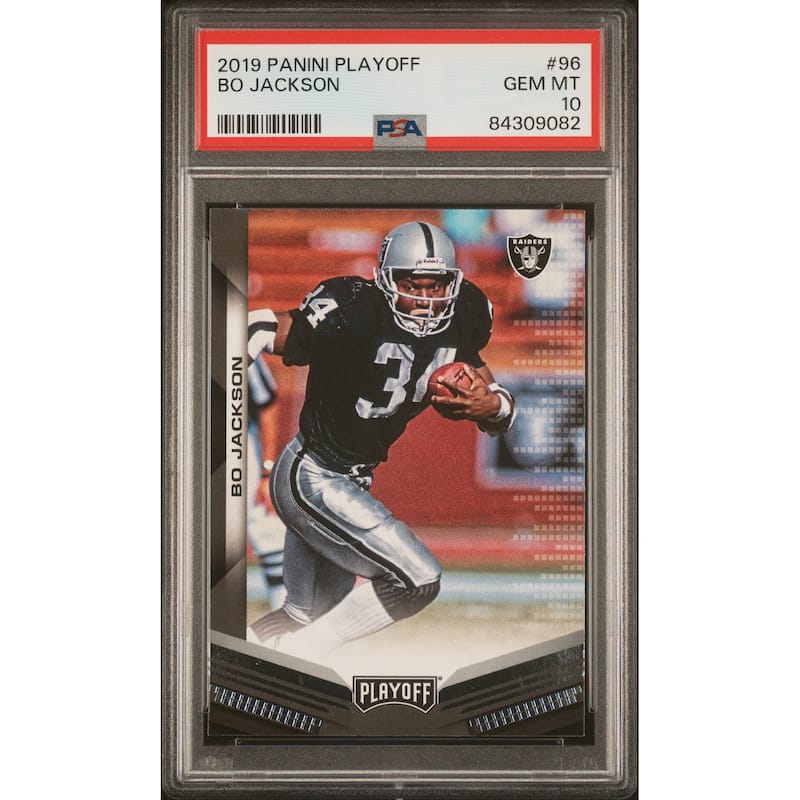Bo Jackson 2019 Panini Playoff Football Card #96 Graded PSA 10 - 8'6" x 11'6"