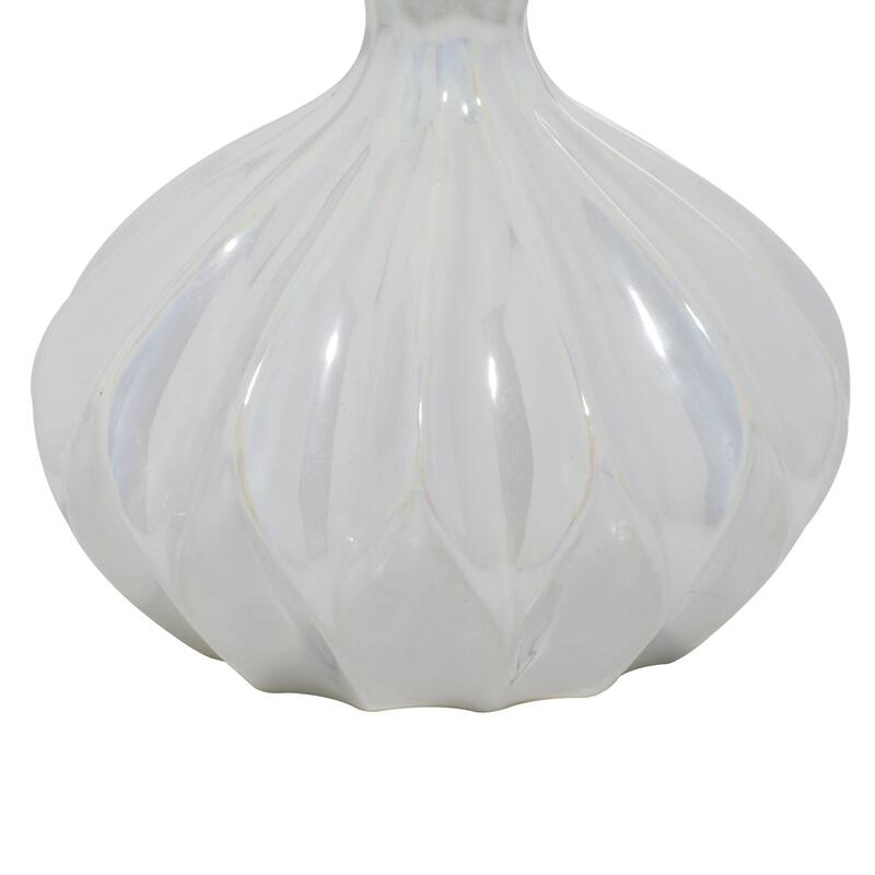 Ceramic Decorative Vase with Varying Patterns - Set of 3 Gold, Blue, White, Cream - Roche River Decor