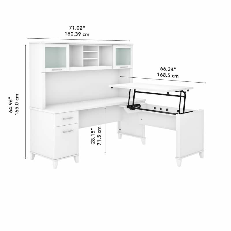 Bush Furniture Somerset 72W 3 Position Sit to Stand Desk