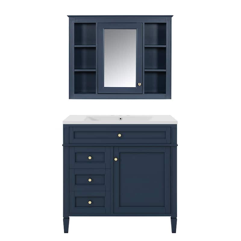 36 inch MDF Freestanding Bathroom Vanity Set - 36" x 18" x 33"