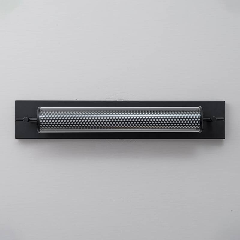 Modern Black LED Vanity Light Cylinder Glass Shades Dimmable Bathroom