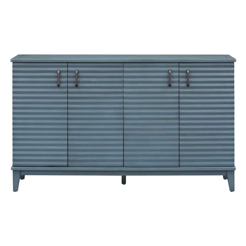 Sideboard with 4 Door Large Storage Buffet with Adjustable Shelves and Metal Handles for Kitchen, Living Room, Dining Room
