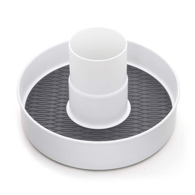 Copco 2 Compartment Storage Turntable - 10-inch - Grey/White - 10-inch