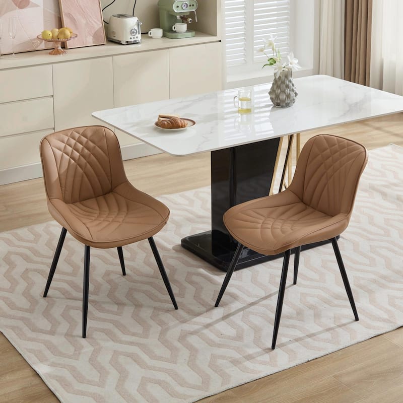 Dining Chairs Set of 2, Mid Century Modern Kitchen Chairs - khaki