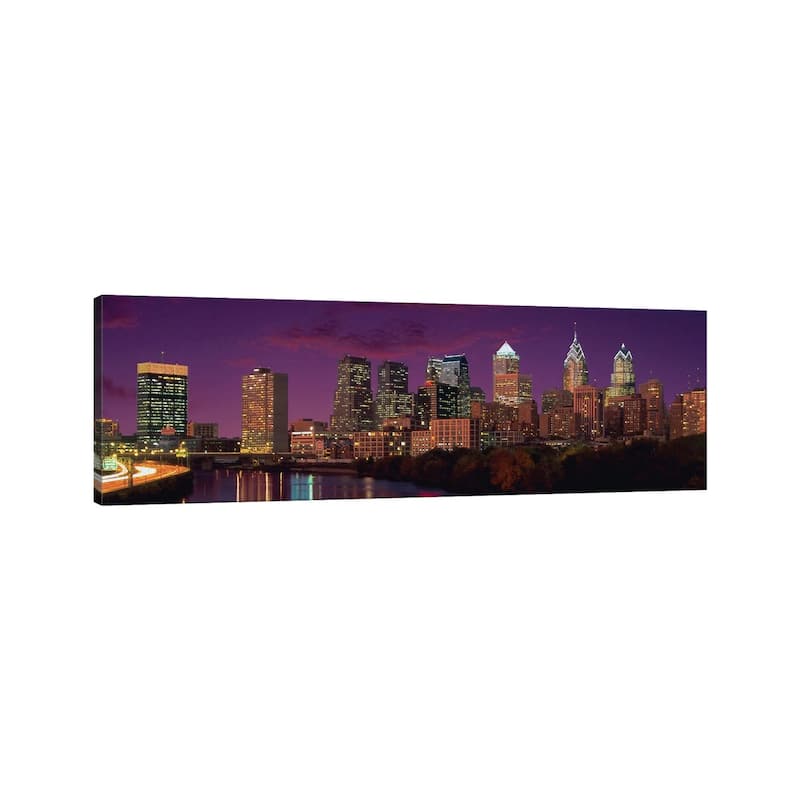 iCanvas "Philadelphia Panoramic Skyline Cityscape (Sunset)" by Unknown Artist Canvas Print