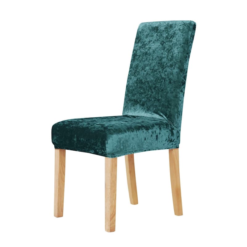 Deconovo Velvet Stretch Polyester Chair Slipcovers, Set of 6 - Teal
