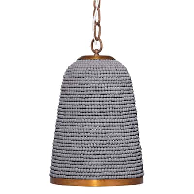 Jamie Young Creekside 1-Light Beaded Pendant, Slate Blue - 60 Max Wattage,Volts 120