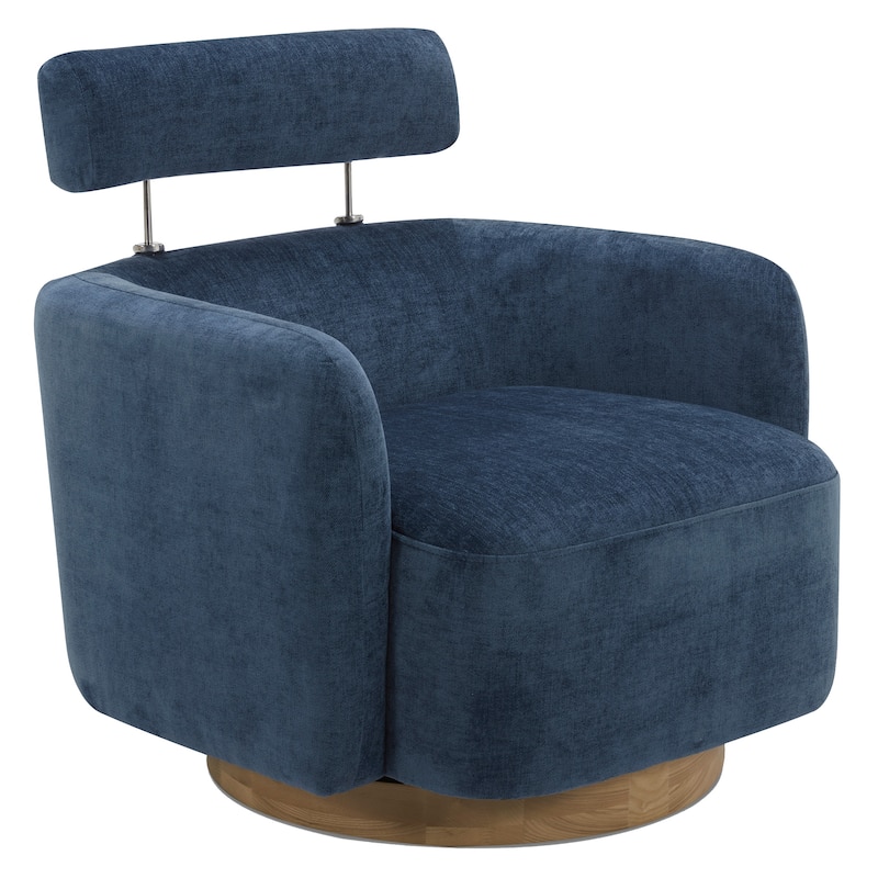 Spruce & Spring Ray Modern Swivel Accent Barrel Chairs - Blue