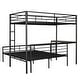 preview thumbnail 4 of 7, Twin Over Full Bunk Bed with Desk, Metal Bed with Ladder, Kid's Bed with Quality Slats for Bedroom, Metallic Black