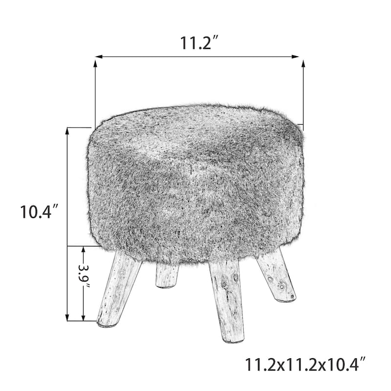 Adeco Modern Round Padded Upholstered Ottoman Footrest Stool