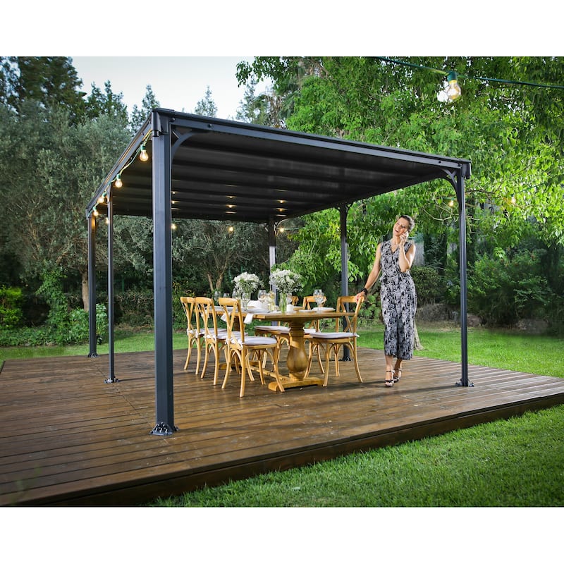 Milano 10 ft. x 14 ft. Gray/Bronze Outdoor Gazebo