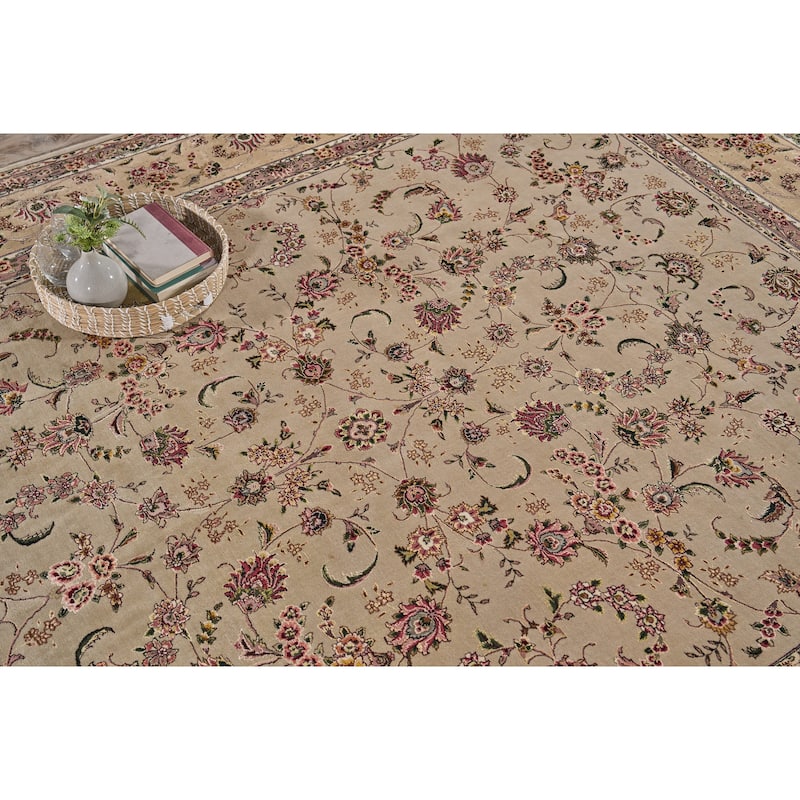 EXQUISITE RUGS ONE-OF-A-KIND Super Fine Isfahan Hand Knotted Beige Rug - 8'x10'
