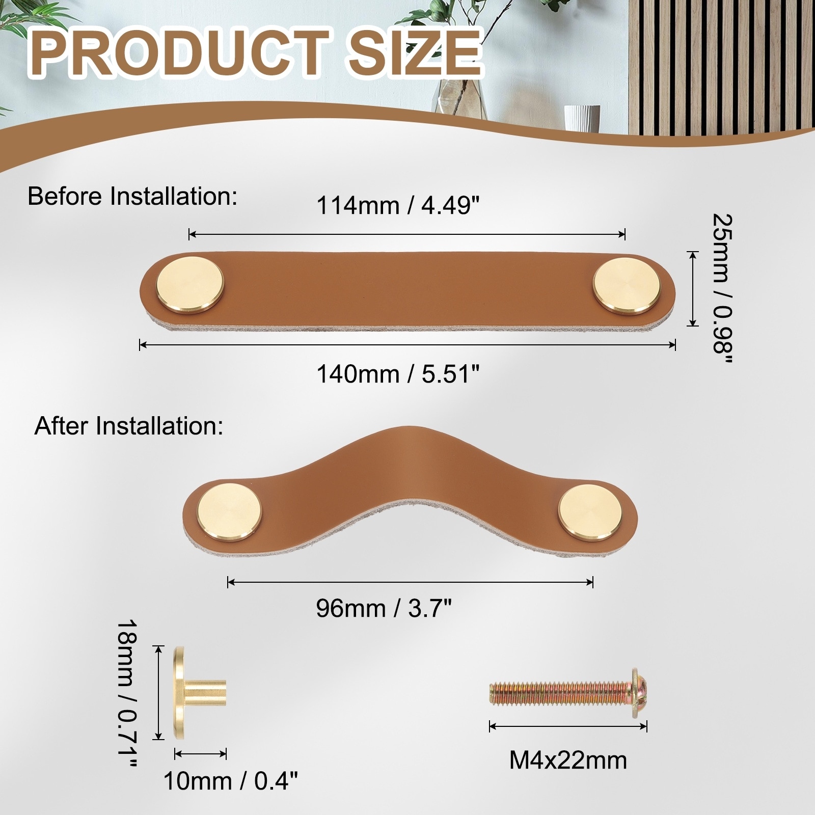 Leather Drawer Pulls Leather Handle Hole Center Cabinet Dresser Knobs with Screws for Dresser Cupboard Closet Doors