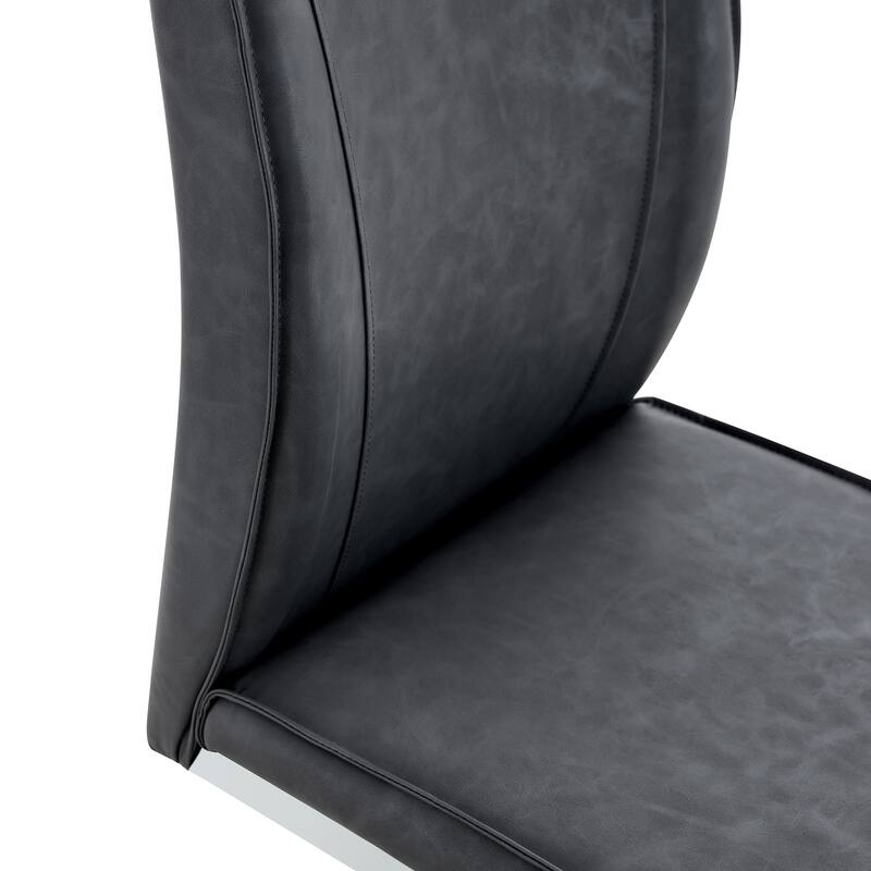 Table and chair set,Hourglass-Shaped Stable Small Round Table With 4 Soft and Comfortable PU Chair With Arched Metal Leg