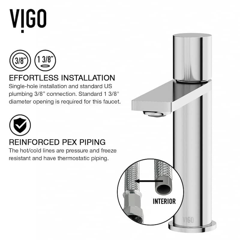 VIGO Halsey 8" H Single Handle Single Hole Bathroom Faucet