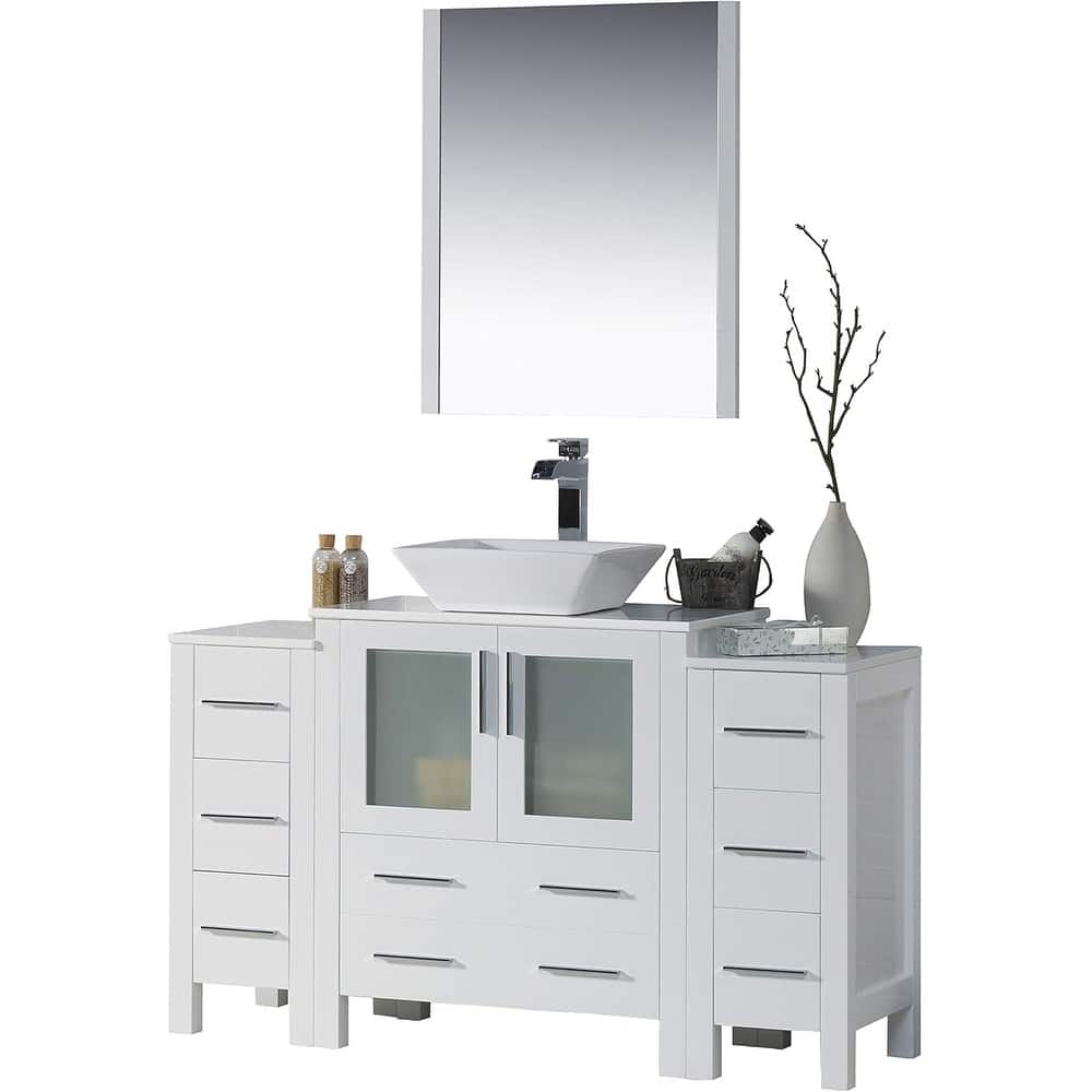 Blossom Sydney 54" Bathroom Vanity with Double Side Cabinets & Mirror