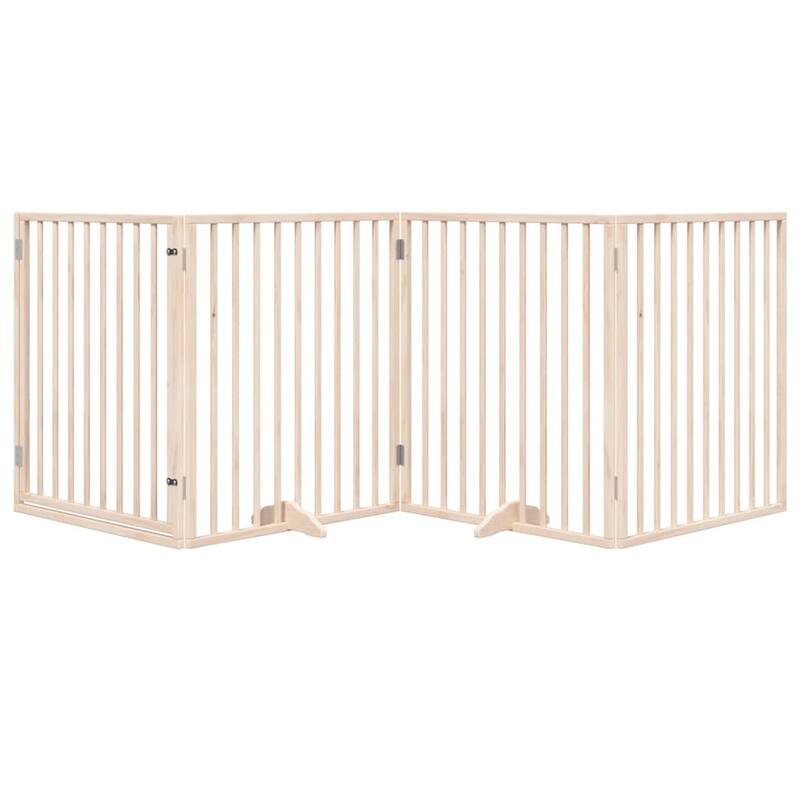 vidaXL Dog Gate Foldable Poplar Wood