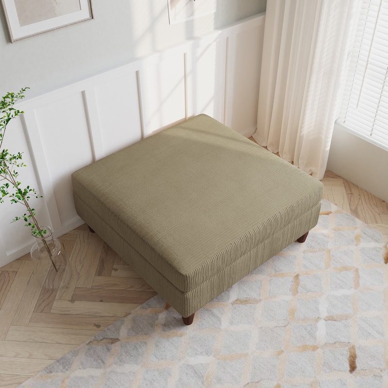 Corduroy Accent Chair with Ottoman Modular Couch Sectional Sofa - Ottoman - Camel/Ottoman