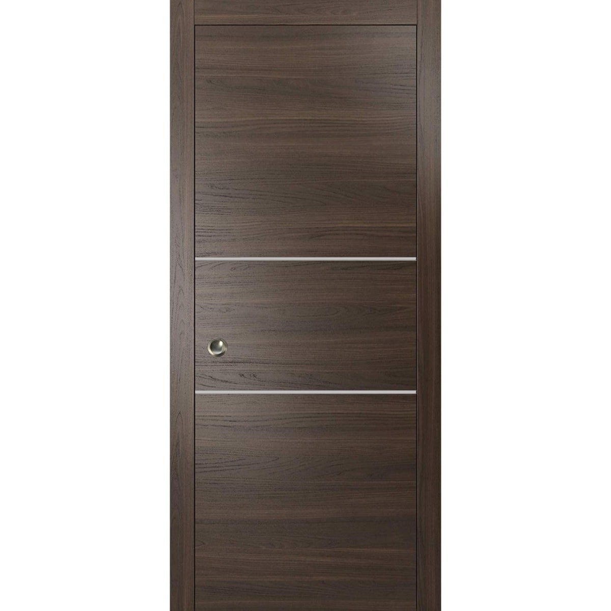 SartoDoors Planum 0110 | Interior French Doors French Door | Solid Wood | Hardware Set | 18x80, Chocolate Ash Bedroom Door