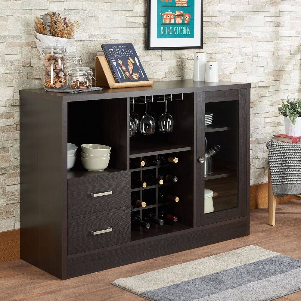 Storage Cabinet with 2 Drawers And 2 Open Compartments