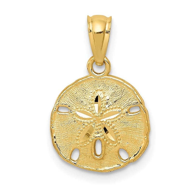 Curata 14k Yellow Gold 18" 17x11mm Small Sanddollar Pendant Necklace Necklace
