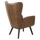 preview thumbnail 72 of 92, Upholstered Wingback Armchair Leisure Accent Chair, Single - 40.55" H x 28.34" W x 33.1" D