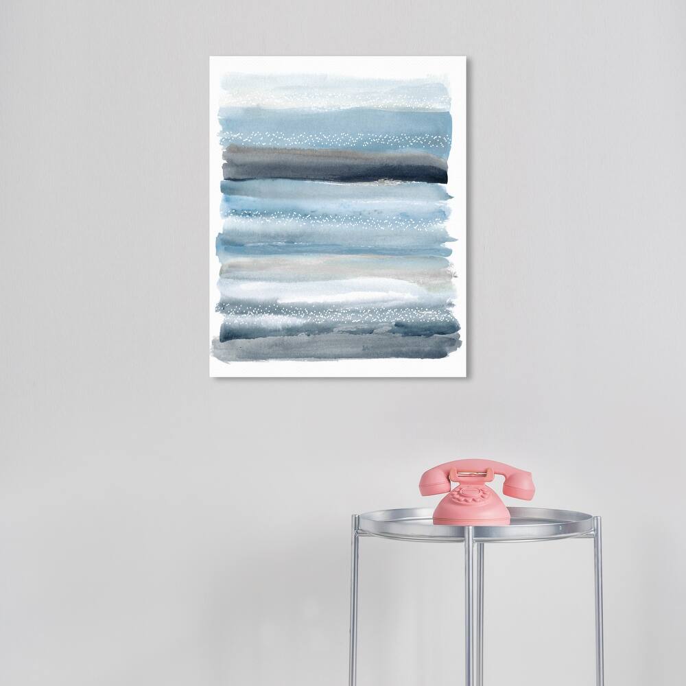 Wynwood Studio Abstract Muted Blue Sunset Blue and Modern & Contemporary Wall Art Canvas Print