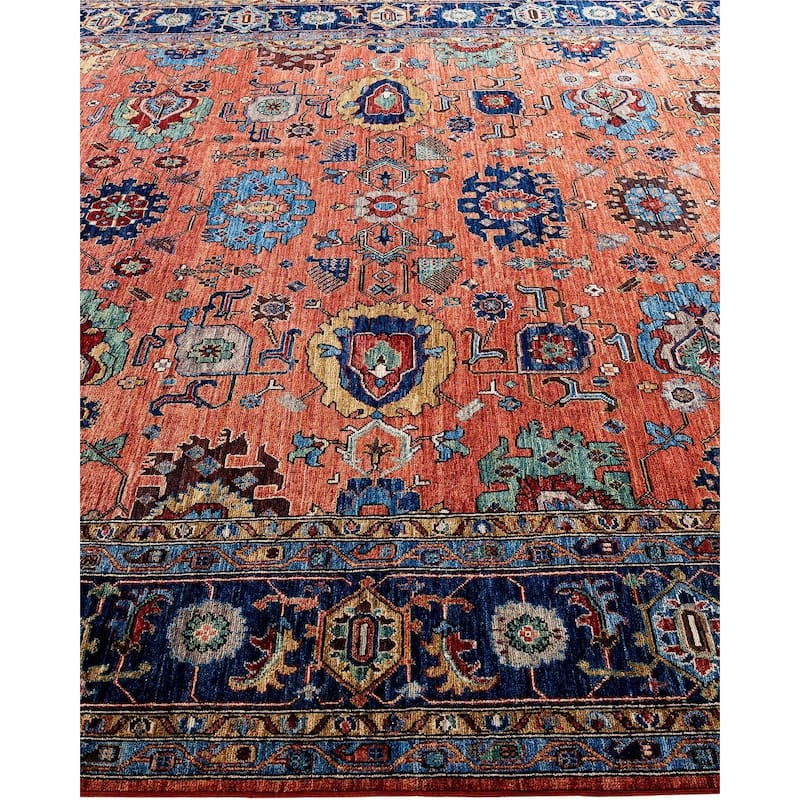 Serapi One-of-a-Kind Hand-Knotted Area Rug - Orange, 9' 0" x 11' 11" - 9' 0" x 11' 11"