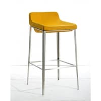 Fabric Upholstered Metal Bar Stool, Yellow and Silver - On Sale - Bed ...