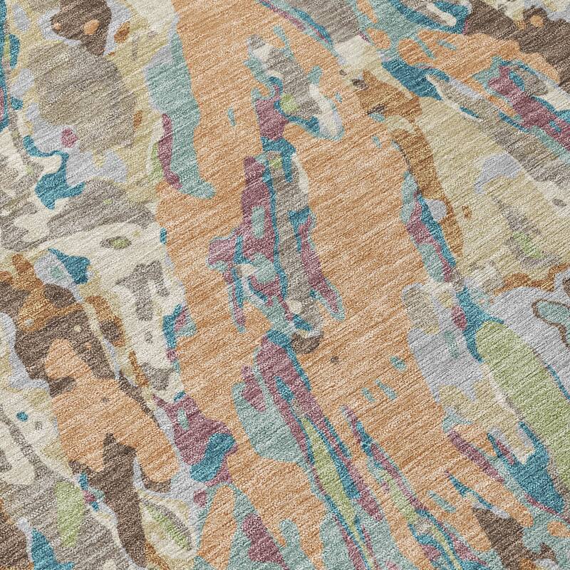 Machine Washable Indoor/ Outdoor Brushstrokes Chantille Rug