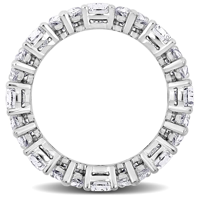 Miadora 8ct TDW Pear-Shape Diamond Eternity Ring in White Platinum
