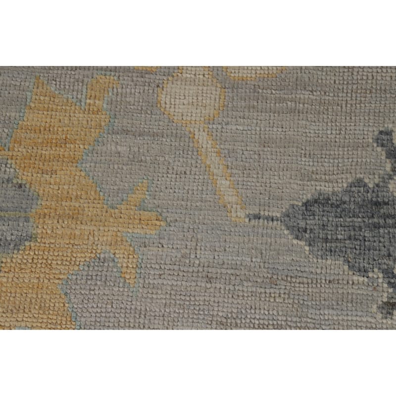 Hand Knotted Oriental 100% Wool Carpet Transitional All-Over Greys & Charcoal Oushak Area Rug - 11' 9'' X 9' 4''