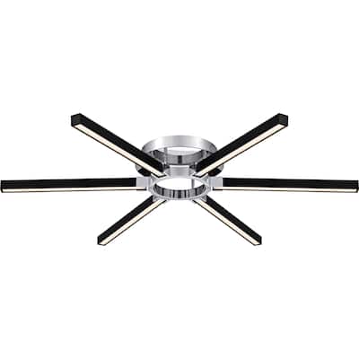 Zealand Integrated LED Polished Chrome Semi-Flush Mount with CCT Switch