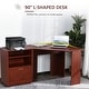 preview thumbnail 5 of 14, HOMCOM Computer Desk with Printer Cabinet, L-Shaped Corner Desk with Storage, Study PC Workstation for Home Office