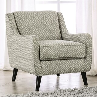 Transitional Style Chair Wooden Tapered Block Legs Soft Knit Fabric ...