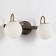 preview thumbnail 35 of 34, Aladari Modern Gold 3-Light Bathroom Vanity Lights Opal Glass Wall Sconces