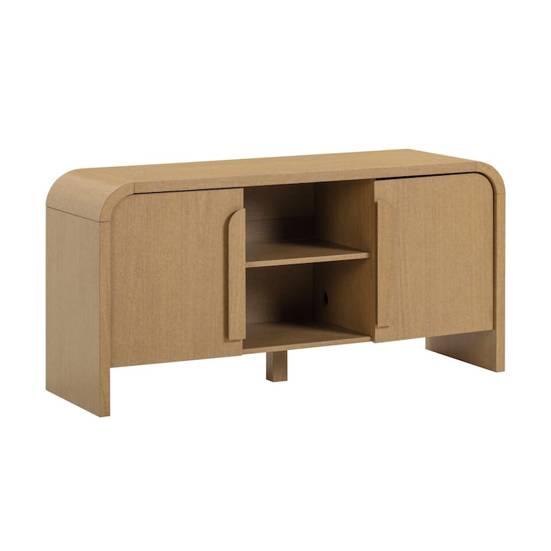 Iris Mid Century Modern Minimalist TV Stand with Storage, Media Console Cabinet for TVs Up To 50"