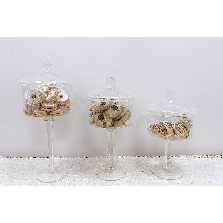 Tall Stemmed Cookie Jar, Liscio Ottico