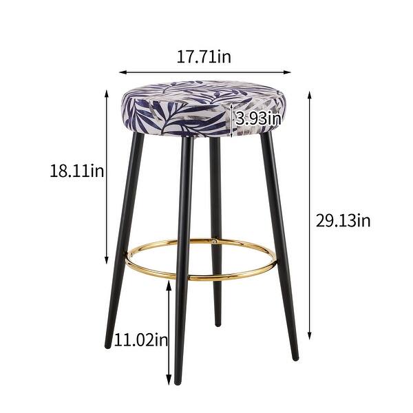 Pattern Bar Stool 2 Piece Leaf Pattern Bar Stools Dining Room High Stools Light Luxury ...