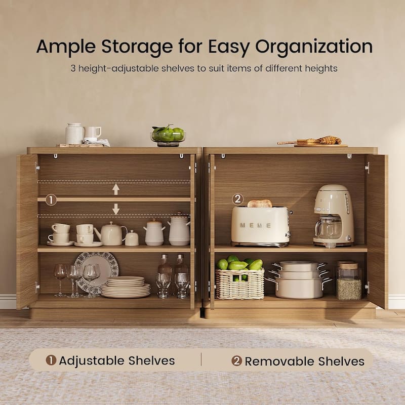 Buffet Sideboard Cabinet with Storage 2 Doors Adjustable Shelves