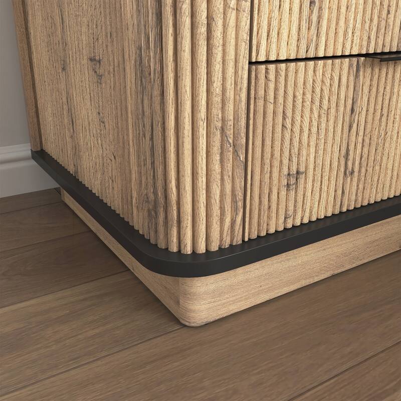 Multi-functional three-drawer MDF nightstand