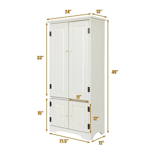 Accent Storage Cabinet Adjustable Shelves - White - 24" x 13" x 49" (L x W x H)