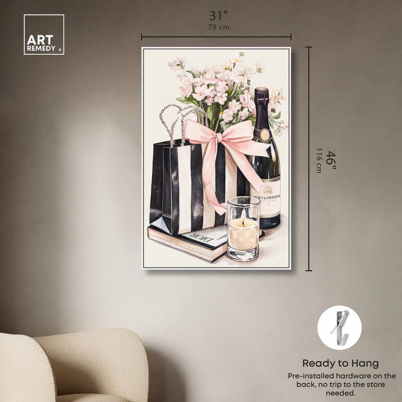 Shopping Bag and Some Drinks Canvas by Art Remedy