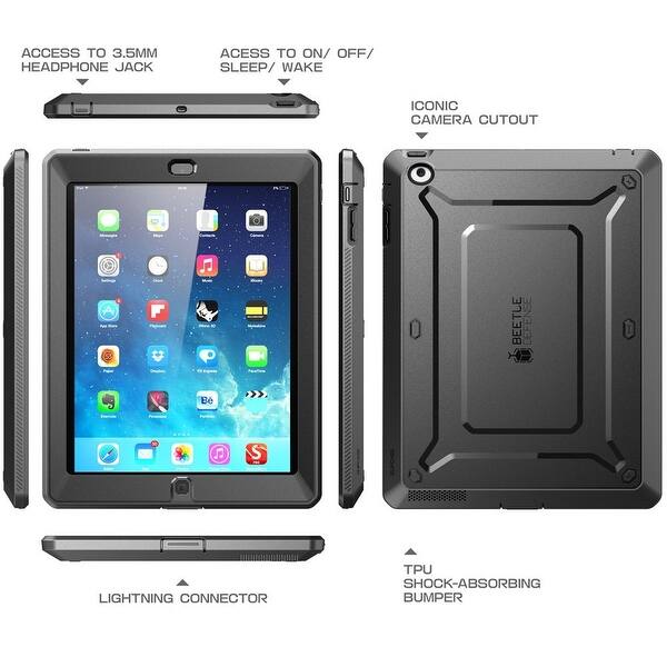 Ipad 4 Case Supcase Unicorn Beetle Pro Series Full Body Rugged Hybrid Protective Case Cover With Built In Screen Black Overstock