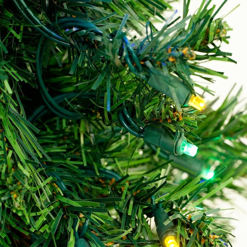 2' Medium Mixed Classic Pine Artificial Christmas Tree Multicolor LED - 2 Foot